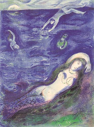 Alors je suis sorti de la mer contemporain de Marc Chagall Peintures à l'huile